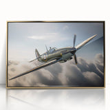 Mid-century modernist art deco poster featuring a stylized airplane in gold and black tones on acrylic.