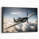 Black and white framed canvas featuring a vintage airplane, ideal for bedroom wall decor in a minimalist style.