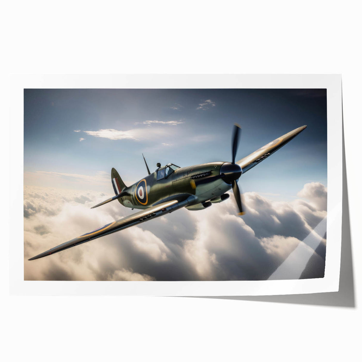 Art deco poster featuring an airplane in muted silver and gray tones on a rolled print, suited for dining room wall art.