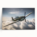 Black and white photograph of a vintage airplane on stretched canvas, suitable for kitchen wall art or bedroom ambiance.