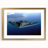 Abstract art print of an airplane in gold and black tones on a framed canvas, suitable for dining room decor.