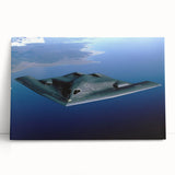 Black and white photo of an airplane, printed on large stretched canvas, suited for kitchen or bedroom wall art.