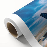 Art deco poster of a vintage airplane in bold black and red on rolled canvas, ideal for nursery wall decor.