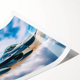 Extra large rolled print depicting an abstract airplane in muted gray tones, suitable for classy bathroom wall art.