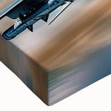 Large art of a black and white airplane landscape on stretched canvas, ideal for bedroom wall decor.