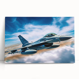 Black and white photo of an airplane in flight on a stretched canvas, suitable as large kitchen or bedroom wall art.