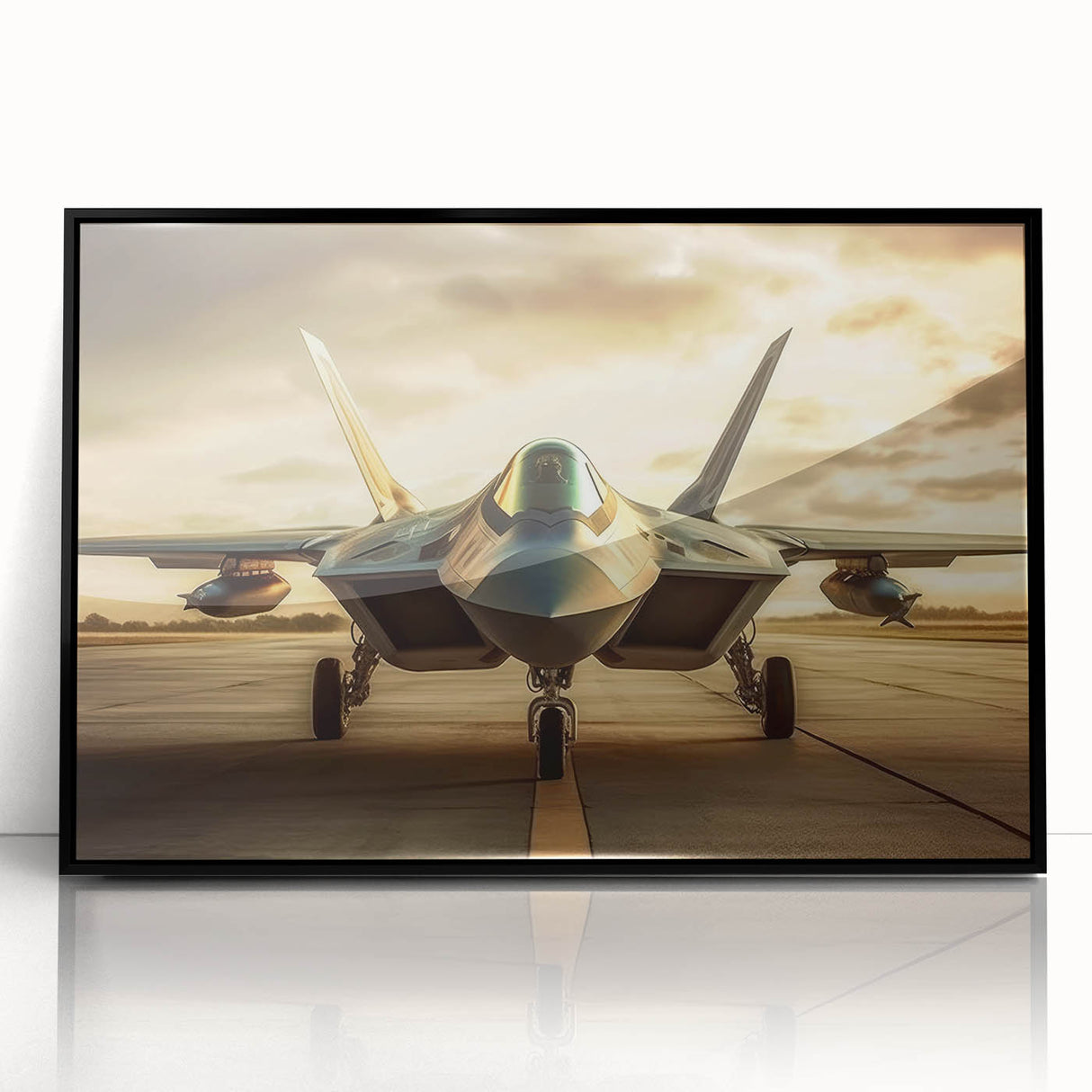 Large abstract airplane design in black and white on framed acrylic, suitable as mid-century modernist dining room art.