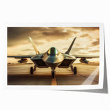 Art deco poster featuring a stylized vintage airplane in muted gray and silver tones on rolled print.