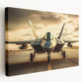 Side view of a vintage airplane in muted gray and blue tones on a stretched canvas, ideal for kitchen wall art.