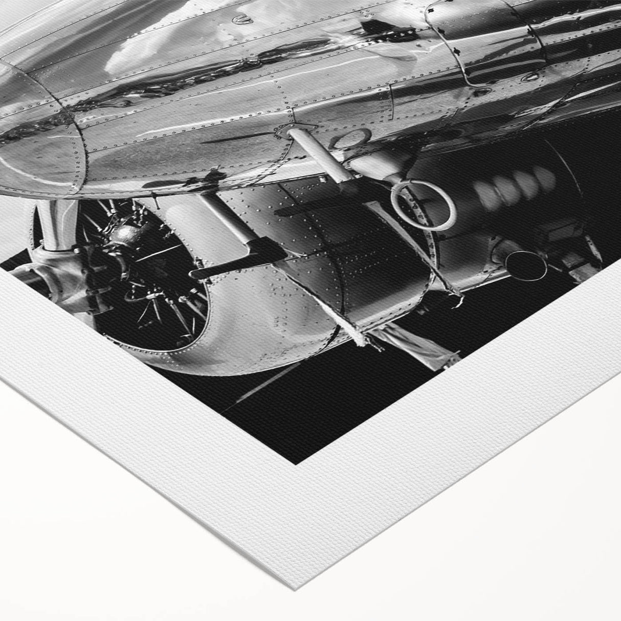 Art deco poster of a vintage airplane in muted sepia tones on rolled canvas, suitable for dining room or bathroom wall art.