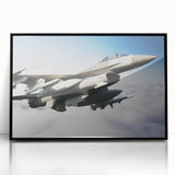 Large abstract airplane design in black and white on acrylic, framed.