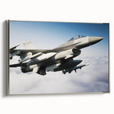 Framed canvas of a vintage airplane in black with colorful accents, ideal for an office or study room decor.