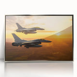 Mid-century modernist airplane illustration in muted gray and blue tones, framed acrylic, suitable for nursery wall decor.