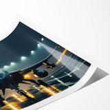 Extra large rolled print featuring a vintage airplane design in muted earth tones, ideal for classy bathroom wall art.