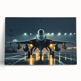 Black and white photograph of a vintage airplane on stretched canvas, ideal for kitchen wall art or bedroom decor.