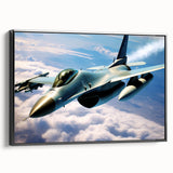 Black and white framed canvas featuring a vintage airplane side view, ideal for bedroom wall art.