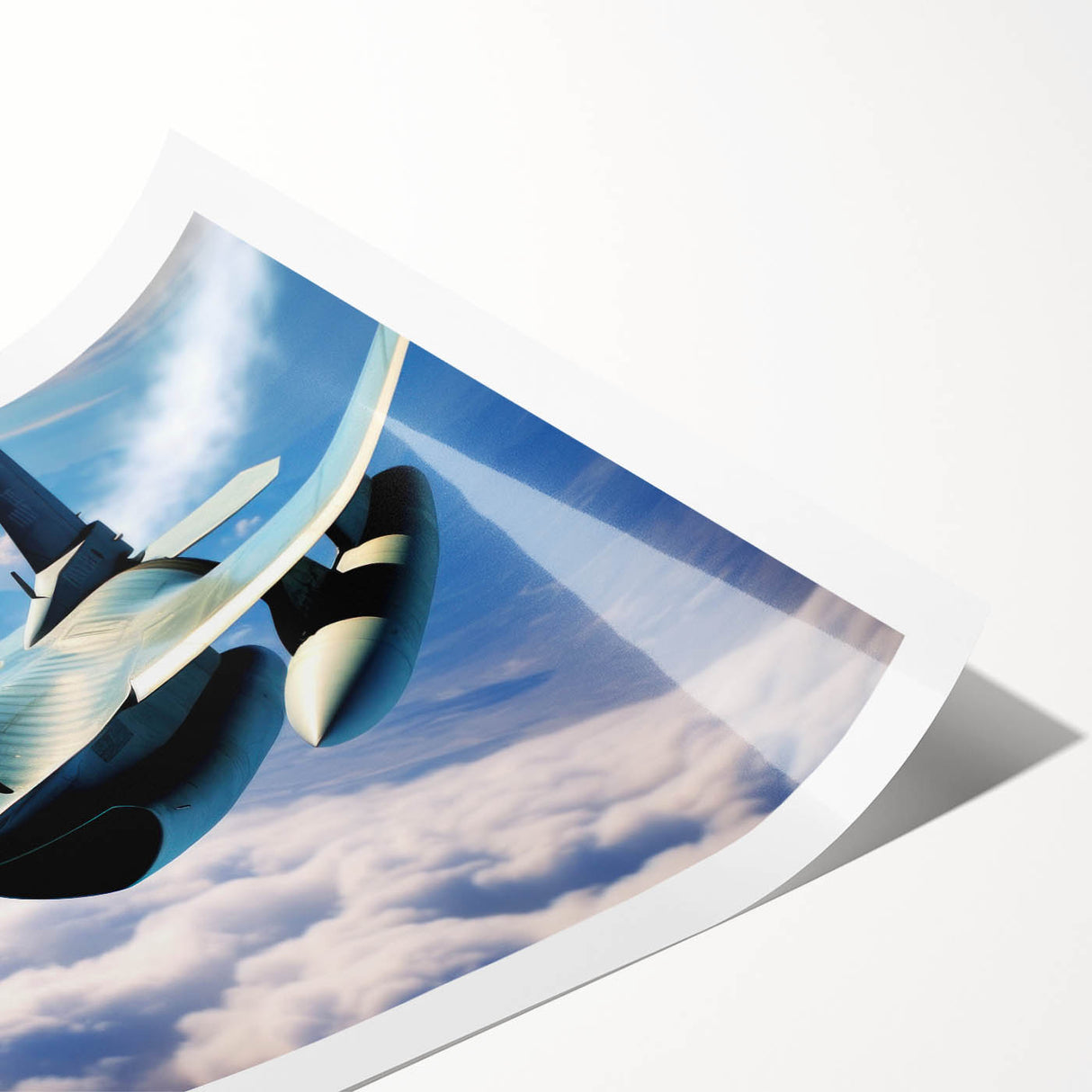 Extra large rolled print depicting a vintage airplane, with muted sepia tones, ideal for classy bathroom wall art.