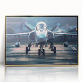 Large abstract wall art featuring a mid-century modernist airplane design in gold and black tones on framed acrylic.
