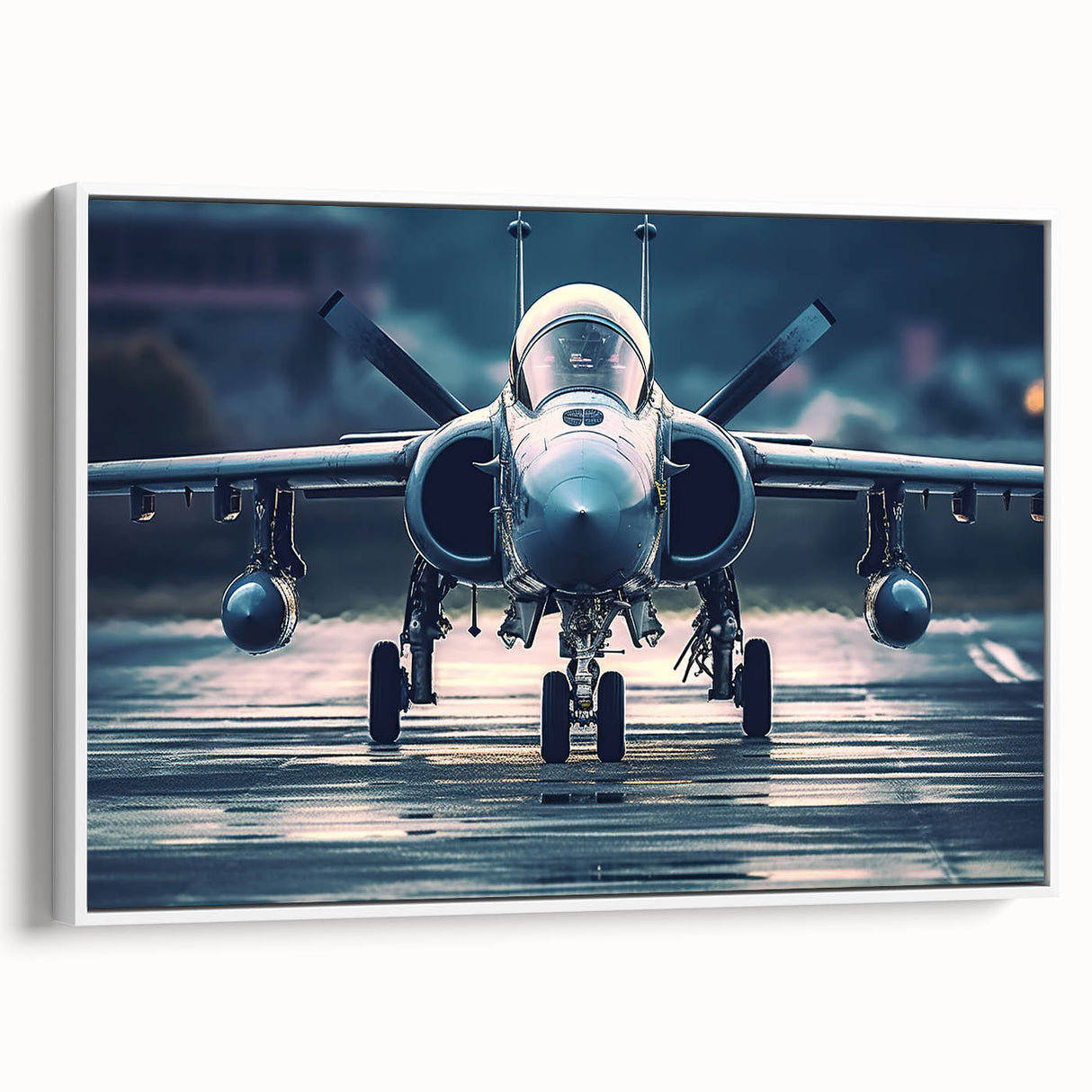 Framed canvas featuring a vintage airplane in black and colorful hues, ideal for an office or study room.