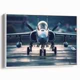 Framed canvas featuring a vintage airplane in black and colorful hues, ideal for an office or study room.