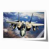 Art deco poster featuring a vintage airplane in muted blue and gray tones on a rolled canvas, suitable for dining room decor.