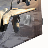 Large abstract wall art featuring vivid hues of blue and orange on acrylic glass, suitable for bedroom or dining room decor.