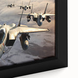 Extra large black wall art featuring a colorful, textured airplane design on framed canvas, ideal for living room decor.
