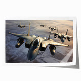 Art deco poster of a vintage airplane, featuring muted gray and blue tones on a rolled print, suitable for dining room decor.