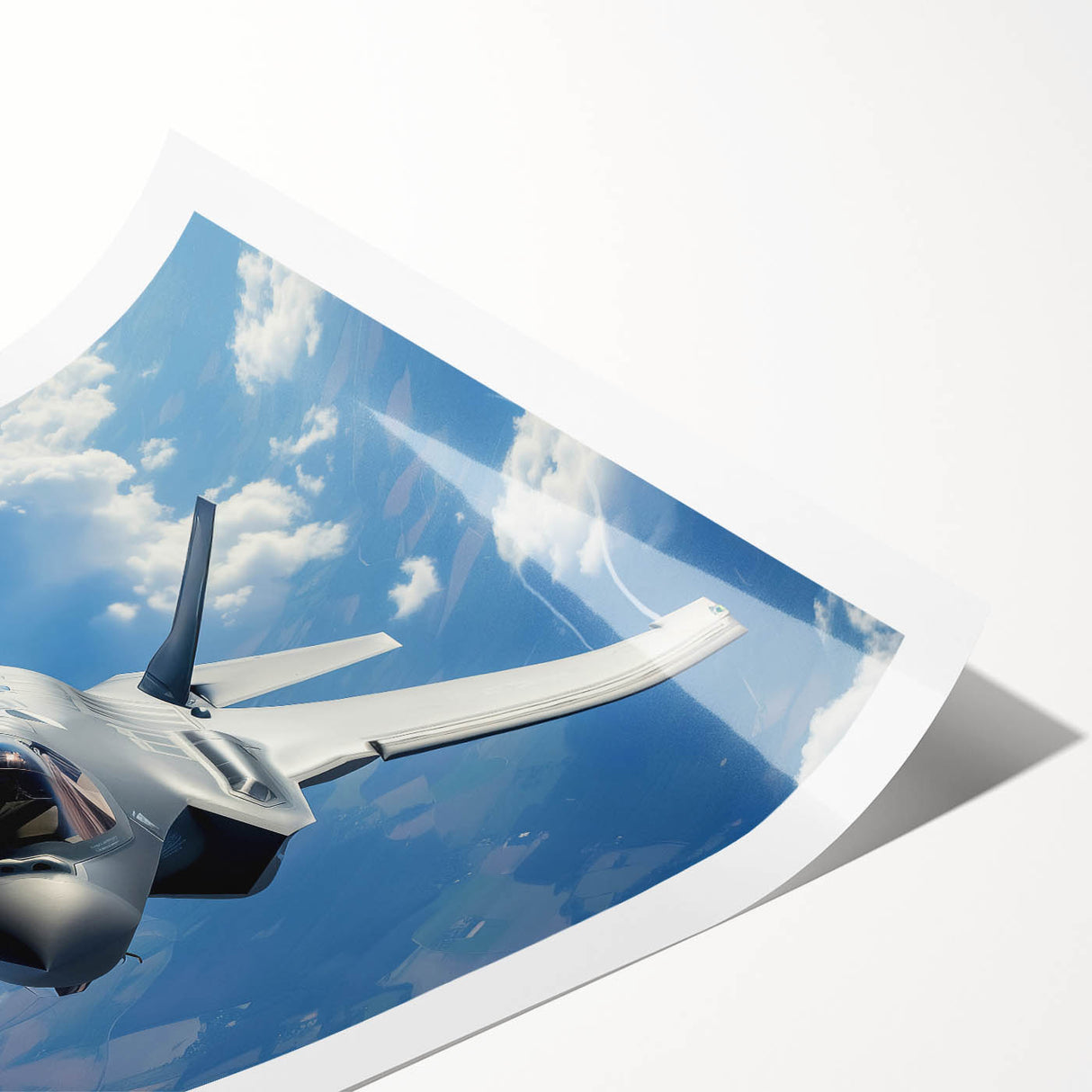 Extra large rolled print featuring a detailed illustration of vintage airplanes in muted earth tones.