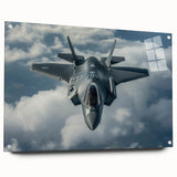 Acrylic print of a side-view airplane in grayscale, suitable for modern bedroom or dining room decor.