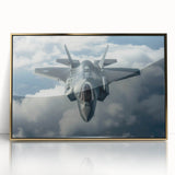 Mid-century modernist art of an airplane in muted gold and gray tones on a framed acrylic, suitable for nursery wall decor.