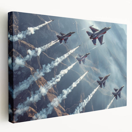 Side view of a vintage airplane in muted gray tones on a stretched canvas, suitable for kitchen wall art.