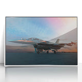 Large abstract wall art featuring a mid-century modernist airplane design in muted gray tones on white acrylic.