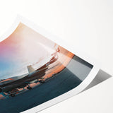 Extra large rolled print depicting a vintage airplane with soft pastel shades, ideal for classy bathroom wall art.