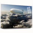 Acrylic print of a large abstract airship design in neutral gray tones, ideal for bedroom or dining room decor.
