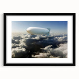 Colorful abstract airship design in vibrant hues on a large framed canvas, ideal for adding texture to a living room wall.