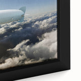 Framed canvas featuring a black airship design with colorful, textured accents, ideal for extra large living room wall decor.