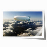 Vintage airship design on a rolled print, featuring sepia tones, ideal for art wall dining room or classy bathroom decor.