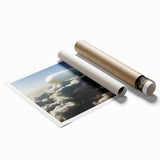 Extra large wall art featuring a vintage airship design in muted sepia tones on rolled print.