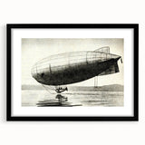 Colorful abstract airship design in textured art style on extra large canvas, ideal for living room decor.