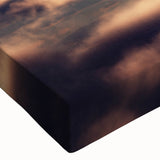 Black and white landscape art painting of an airship on stretched canvas, suitable for bedroom wall art.