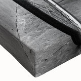 Black and white landscape art painting of a bicycle on stretched canvas, ideal for bedroom wall art.