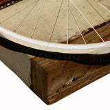 Black and white photograph of a vintage bicycle on stretched canvas, ideal for bedroom wall decor.