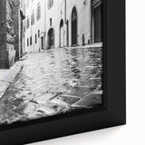 Extra large framed canvas featuring a black bicycle silhouette against a colorful, textured background.