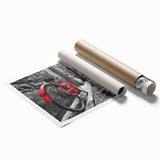 Extra large wall art featuring a vintage bicycle with floral accents, printed on rolled canvas.