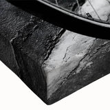 Black and white landscape painting of bicycles on a stretched canvas, suitable for bedroom wall art.