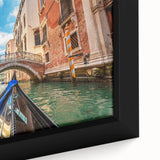 Extra large framed canvas featuring a close-up of a black bicycle on a colorful, textured background.