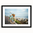 Extra large abstract art print of a bicycle in vibrant colors on a textured canvas, ideal for living room decor.