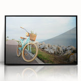 Large abstract wall art featuring a black and white bicycle design on a framed acrylic, ideal for modern art wall decor.