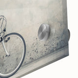 Large abstract wall art featuring a bicycle outline.